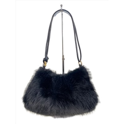 Женская сумка из искусственного меха, цвет черный