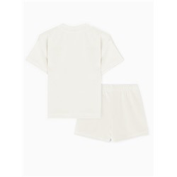 Костюм (шорты и футболка) Крошка Я Plushy, р. 74-80 см, молочный