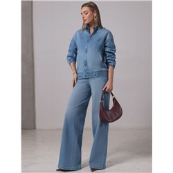 Джинсы трубы из денима