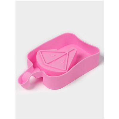 Форма для мороженого Доляна «Арбузная долька», силикон, 14×7.5×2.5 см, розовая