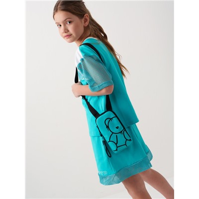 Комплект трикотажный для девочек: фуфайка (футболка), шорты