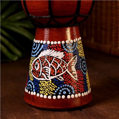 Сувенирный музыкальный инструмент «Барабан Джембе Узоры», 20×12×12 см, МИКС