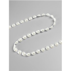 Жемчуг на нитях, плоский, 10 мм, 9±1 м, цвет молочный