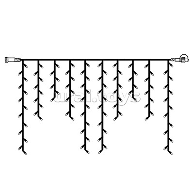 Электрогирлянда светодиодная 6*0,7м, 192 лампы, синий