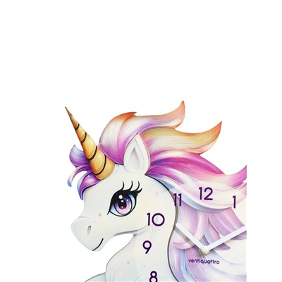 Часы настенные Gelato, единорог, интерьерные, детские, бесшумные, плавный ход, d=33.5 см