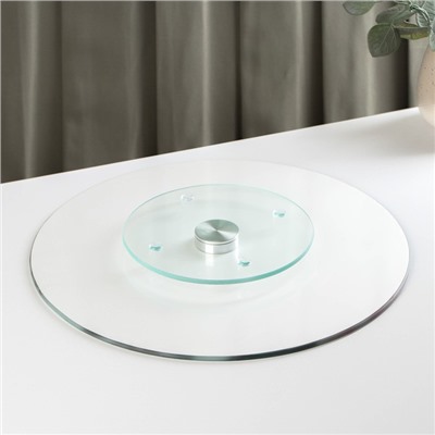 Подставка для торта вращающаяся Доляна «Тропики», d=32 см, стекло