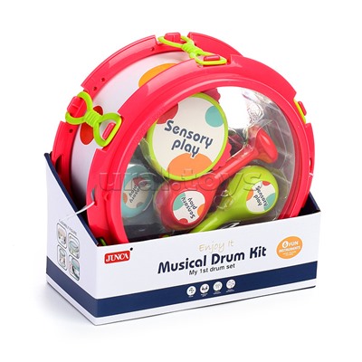 Набор музыкальных инструментов "Джазовый квартет" красный, в коробке