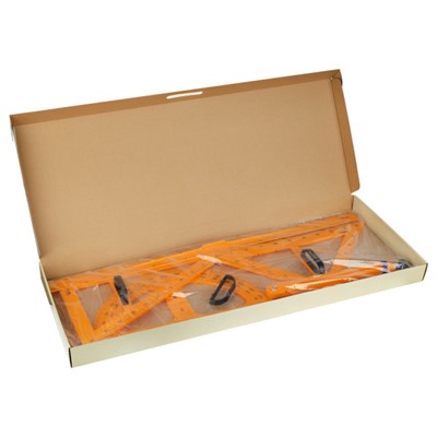 Набор для школьной доски (линейка 100см, треугольник 30°, треугольник 45°, транспортир, циркуль), пластик, желтый, коробка НД-13041 Стамм