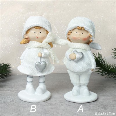 Фигурка Мальчик/Девочка 13 см / W254-1 /уп 72/Новый год