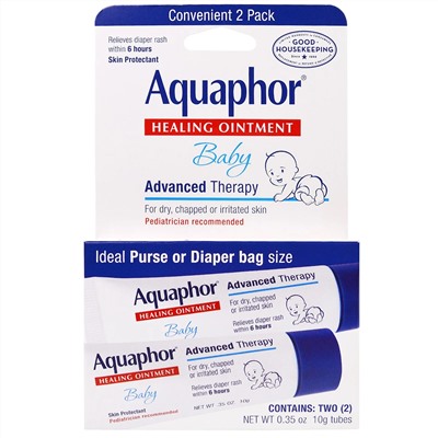 Aquaphor, Baby Healing Ointment, 2 Tubes, 0.35 oz (10 g) Each