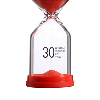 Часы песочные Happy time, на 30 минут, 4.4×12.6 см, красные