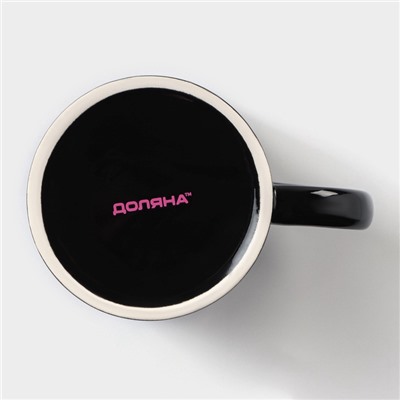Кружка - хамелеон Доляна «Кофе», 350 мл, керамика, чёрная
