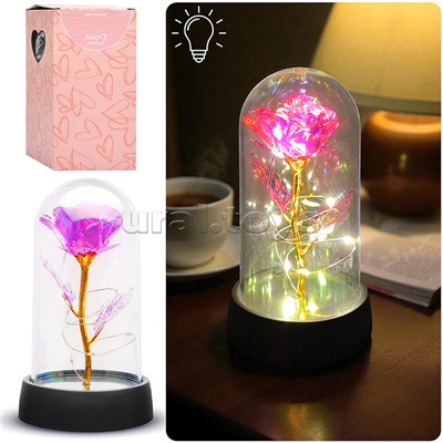 Светильник "Волшебный цветок" в коробке (розовый)