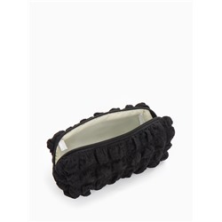 Косметичка на молнии женская, с подкладкой, для косметики, лекарств, чёрная