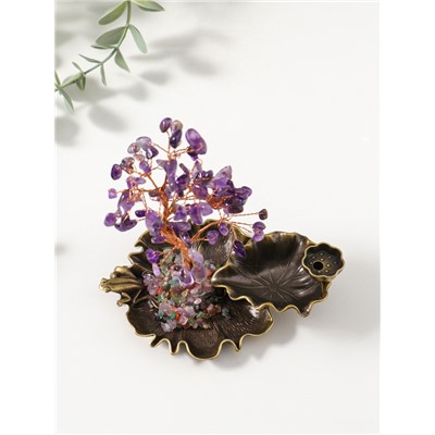 Подставка под благовония «Лягушка в фонтане у дерева», 72 камня, 8.5×13×15 см