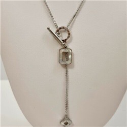 Цепочка ювелирная бижутерия с подвеской сталь : цвет серебристый, арт. 847.538