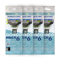 Станок для бритья с несъемной головкой DORCO PACE-6 PRO (4 шт.), SXE 100-4P