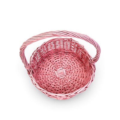 Корзина плетёная для хранения Yute, с ручкой, розовая, набор 3 шт.