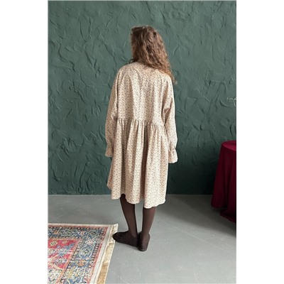 Платье женское  PUFF059/10/Бежевый, коричневый