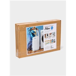 Плетёная корзина для белья с крышкой «Лён», 75 л, 43×32×60 см, белая