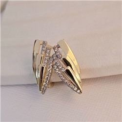 Серьги ювелирная бижутерия Итальянское золото (покрытие желтое 14к), вставка: фианиты, цвет: прозрачный, арт.216.422