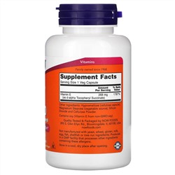 Now Foods, витамин E-400, вегетарианский продукт, 268 мг (400 МЕ), 100 вегетарианских капсул