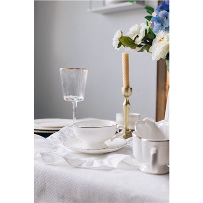 Бульонница с блюдцем WY Empire, 280 мл, фарфор, белая