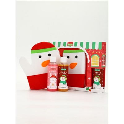 Подарочный набор новогодний «Снеговик», гель для душа 2 шт х 150 мл, мочалка, URAL LAB