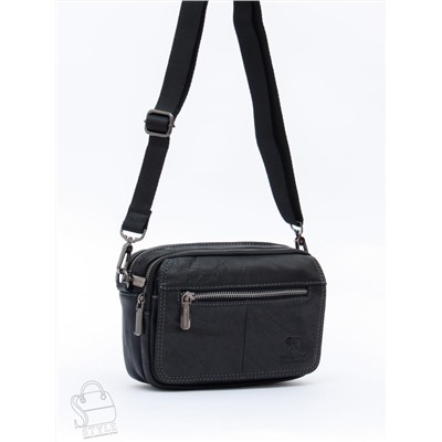 Сумка мужская кожаная 8615S black Fuzhiniao
