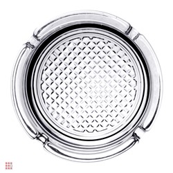 Пепельница круглая с рельефный дном D-10,6см H-3,4см, стекло