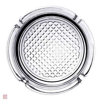 Пепельница круглая с рельефный дном D-10,6см H-3,4см, стекло