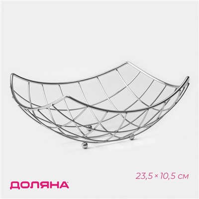 Фруктовница Доляна «Решето», 23.5×23.5×10.5 см, хромированная
