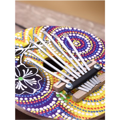 Сувенирный музыкальный инструмент «Калимба», 15×15×7 см, кокос