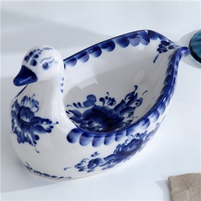 Подставка для половника «Уточка», 13×21 см, фарфор, гжель