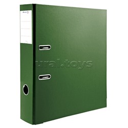 Папка с арочным механизмом  A4 75 мм, покрытие PVC, собранная,наварной карман с этикеткой, зеленая