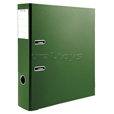 Папка с арочным механизмом  A4 75 мм, покрытие PVC, собранная,наварной карман с этикеткой, зеленая