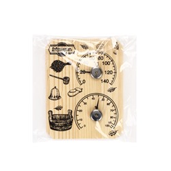 УЦЕНКА Термометр-гигрометр "Табличка", дерево