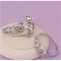 Комплект родий Н01-2936 размер 16 18,5 19,5 20,5