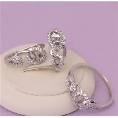 Комплект родий Н01-2936 размер 16 18,5 19,5 20,5