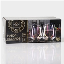 Стаканы Magistro «Иллюзия», 450 мл, 9.5×11.5 см, набор 6 шт., стекло, розовые