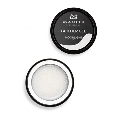 MANITA Гель моделирующий для ногтей с хлопьями юки / Builder Gel Moonlight №01, 15 мл 28224