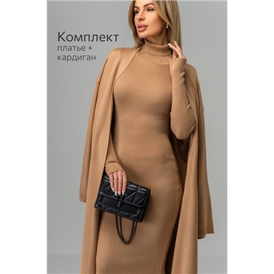 Женский вязаный комплект платье с кардиганом Happyfox