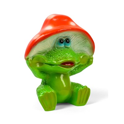 Садовая фигура из гипса «Лягушка улыбка под мухомором», 27.5×12×23.5 см