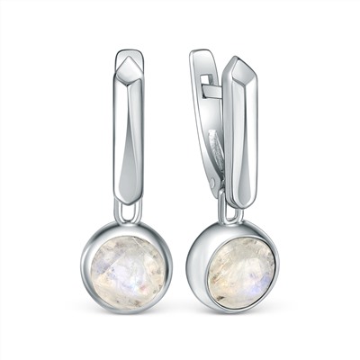 Кольцо из серебра с натуральным лунным камнем родированное 925 пробы 1-397р436