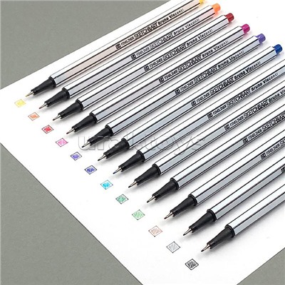 Набор скетч - линеров "Sketch&Art" в пвх кармане, 0.4 мм, 12 цв.