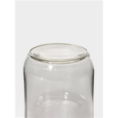 Банка для сыпучих «Вока», 380 мл, с металлической крышкой, стекло, прозрачная