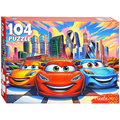 Пазлы 104 "Городские машинки"