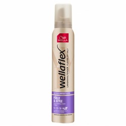 Мусс (Пенка) для волос Wella Wellaflex №5 Насыщенность и Стиль/ Fulle &amp; Style Ультрасильной фиксации,250 мл