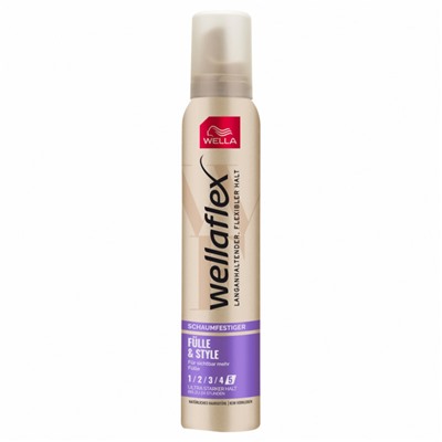 Мусс (Пенка) для волос Wella Wellaflex №5 Насыщенность и Стиль/ Fulle &amp; Style Ультрасильной фиксации,250 мл