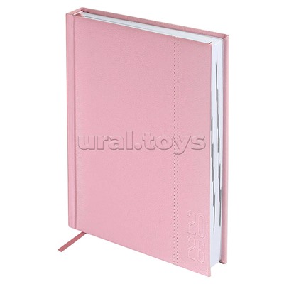 Ежедневник датированный 2026 Escalada, А5, 176 л., Наппа розовый